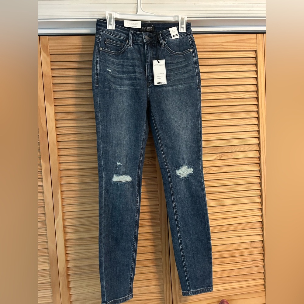Madewell Dark Blue Ripped Skinny Jeans